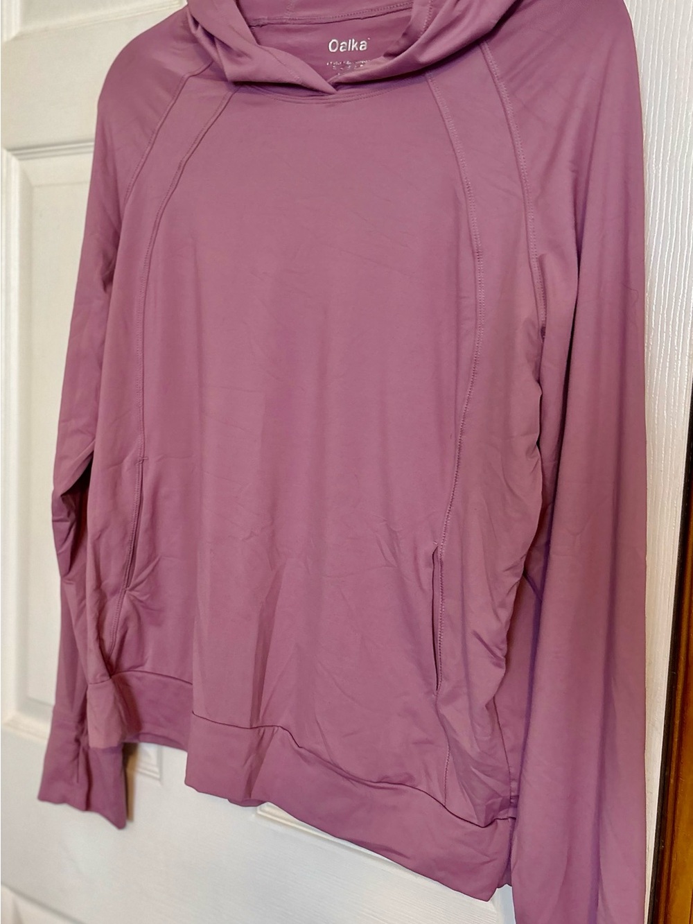 Women’s Mauve Hooded Long-Sleeve Activewear Top